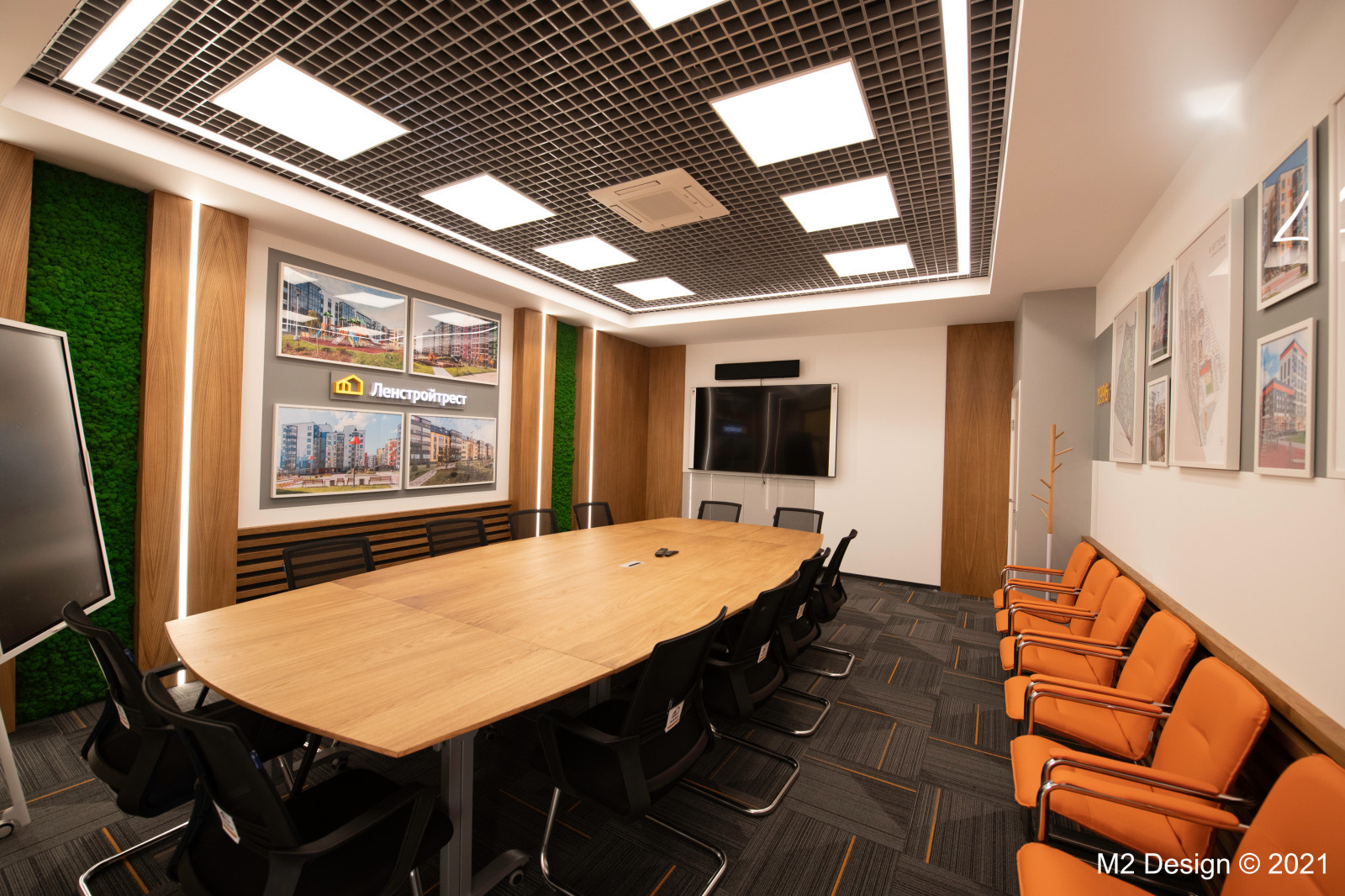 Дизайн и ремонт Переговорной комнаты компании ЛенСтройТрест