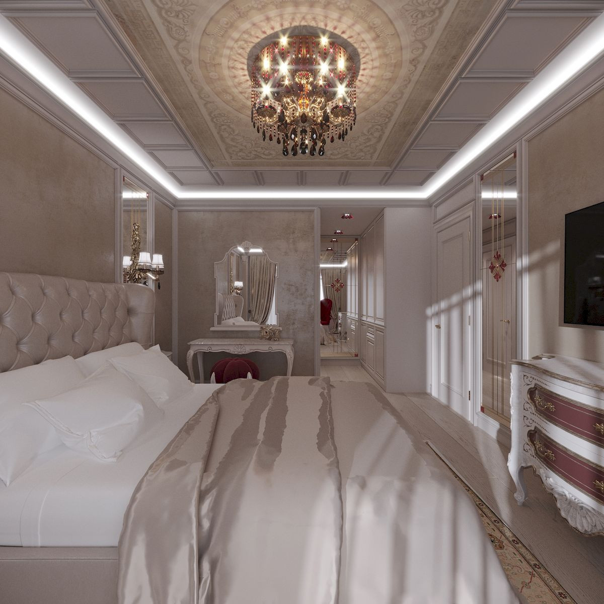 Дизайн спальни 4-комнатной квартиры в Москве