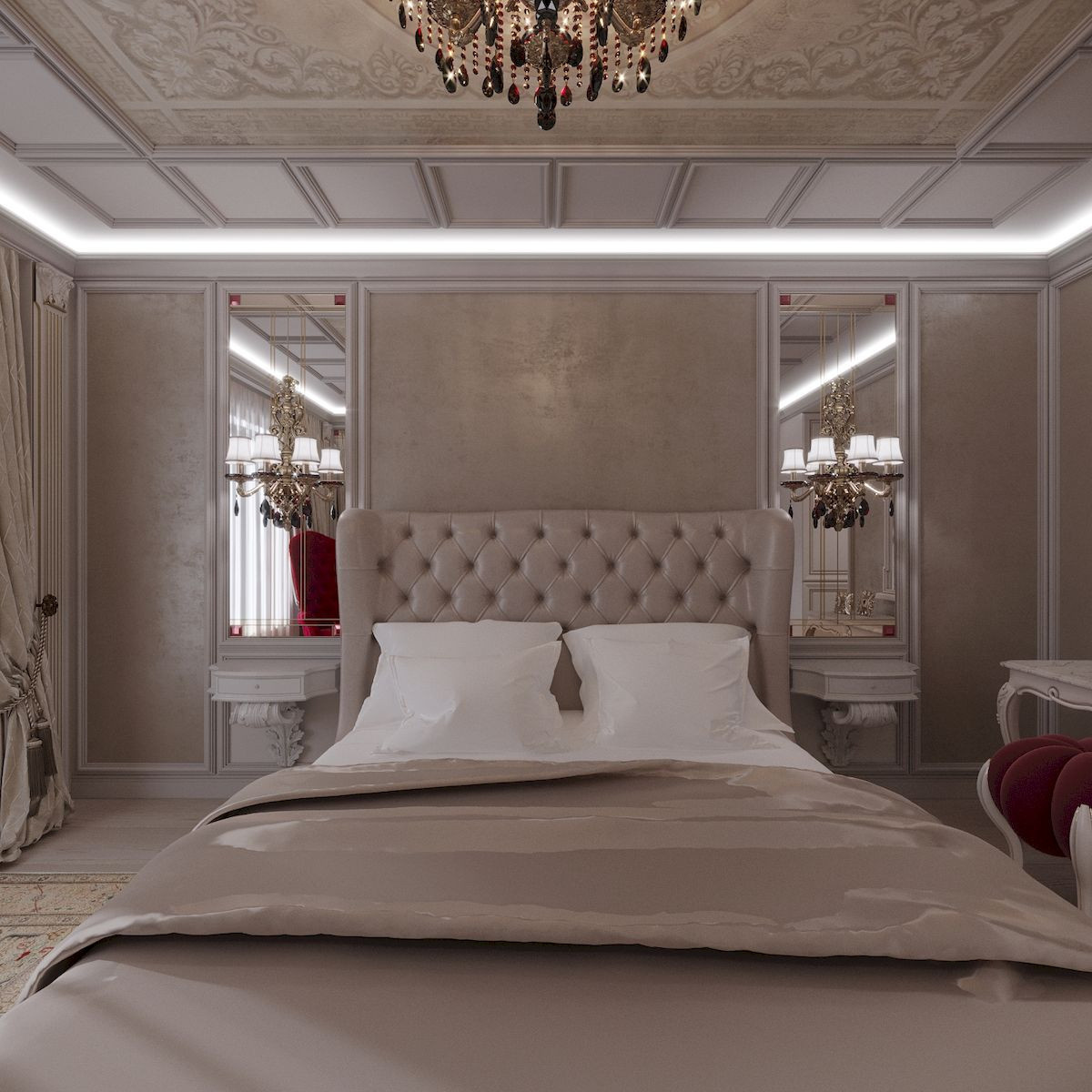 Дизайн спальни 4-комнатной квартиры в Москве