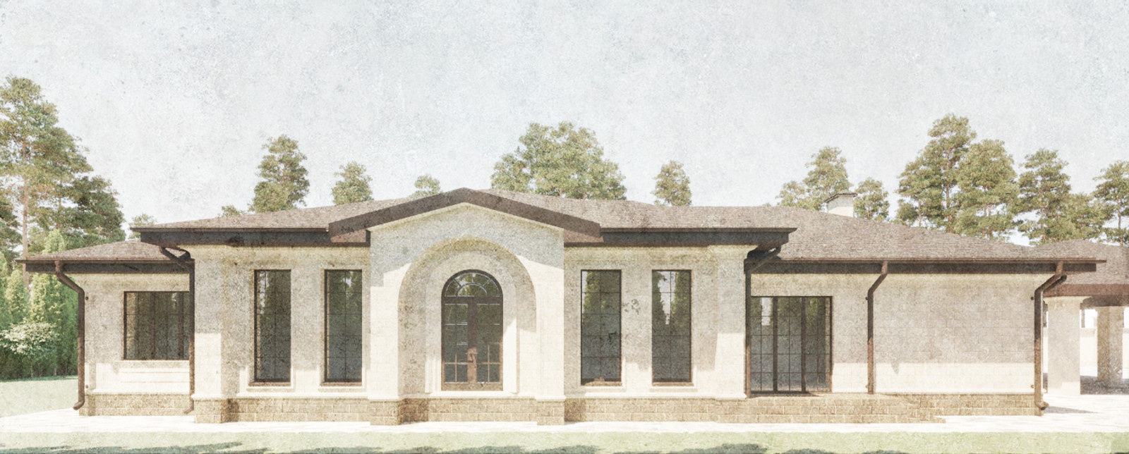 Традиционный одноэтажный дом для большой семьи