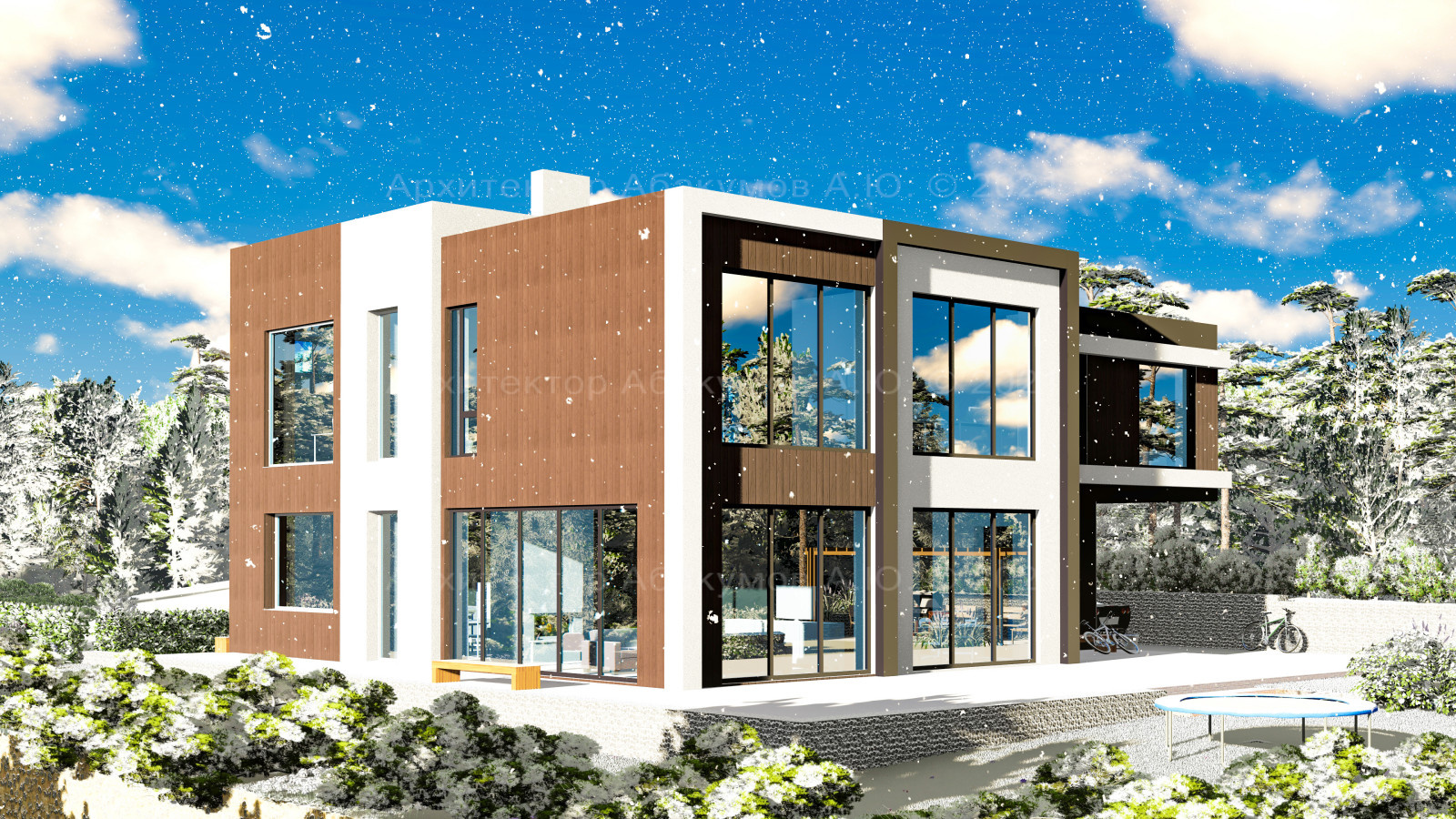 Загородный дом 300 м2 в стиле кубизма