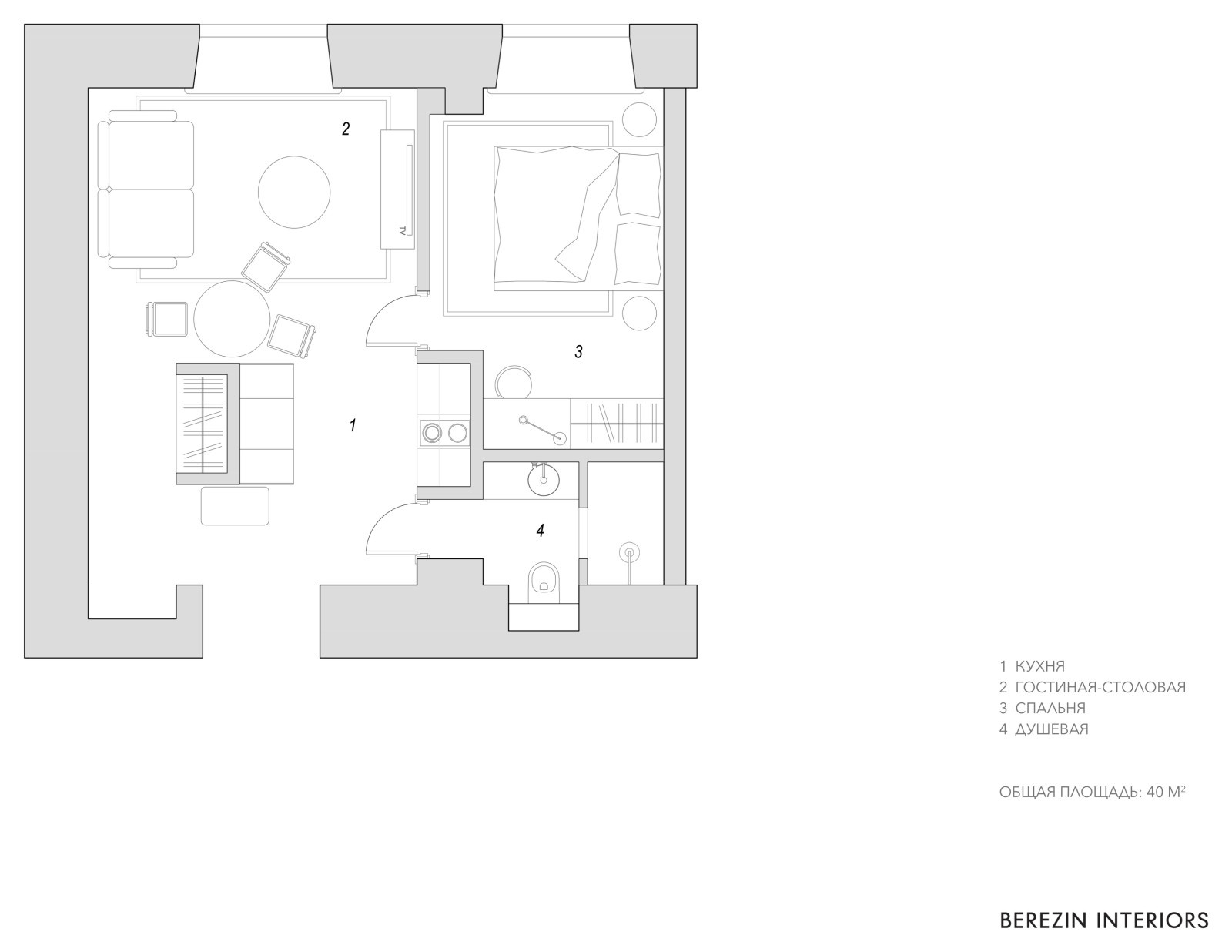 Двухкомнатная квартира в центре Петербурга