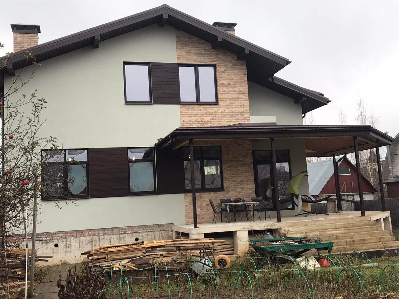 Деревня Марушкино, строительство дома 250 м2
