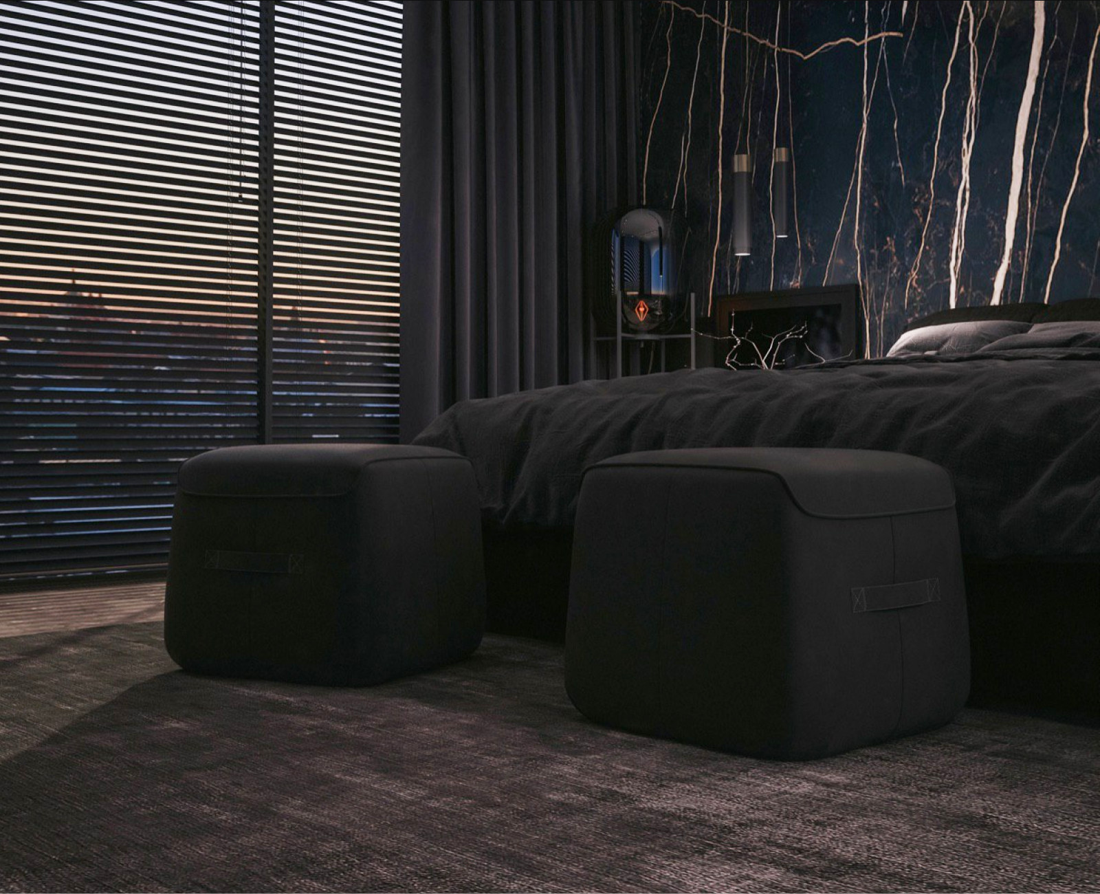 Bedroom in dark colors