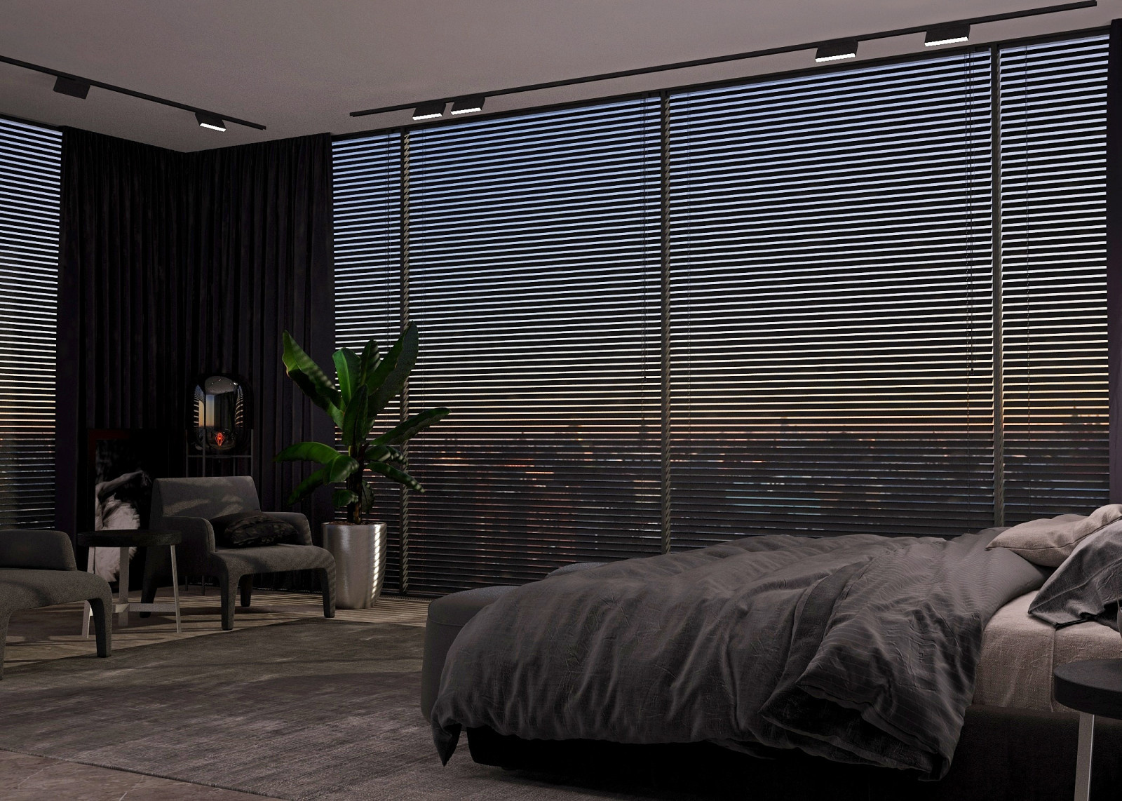 Bedroom in dark colors