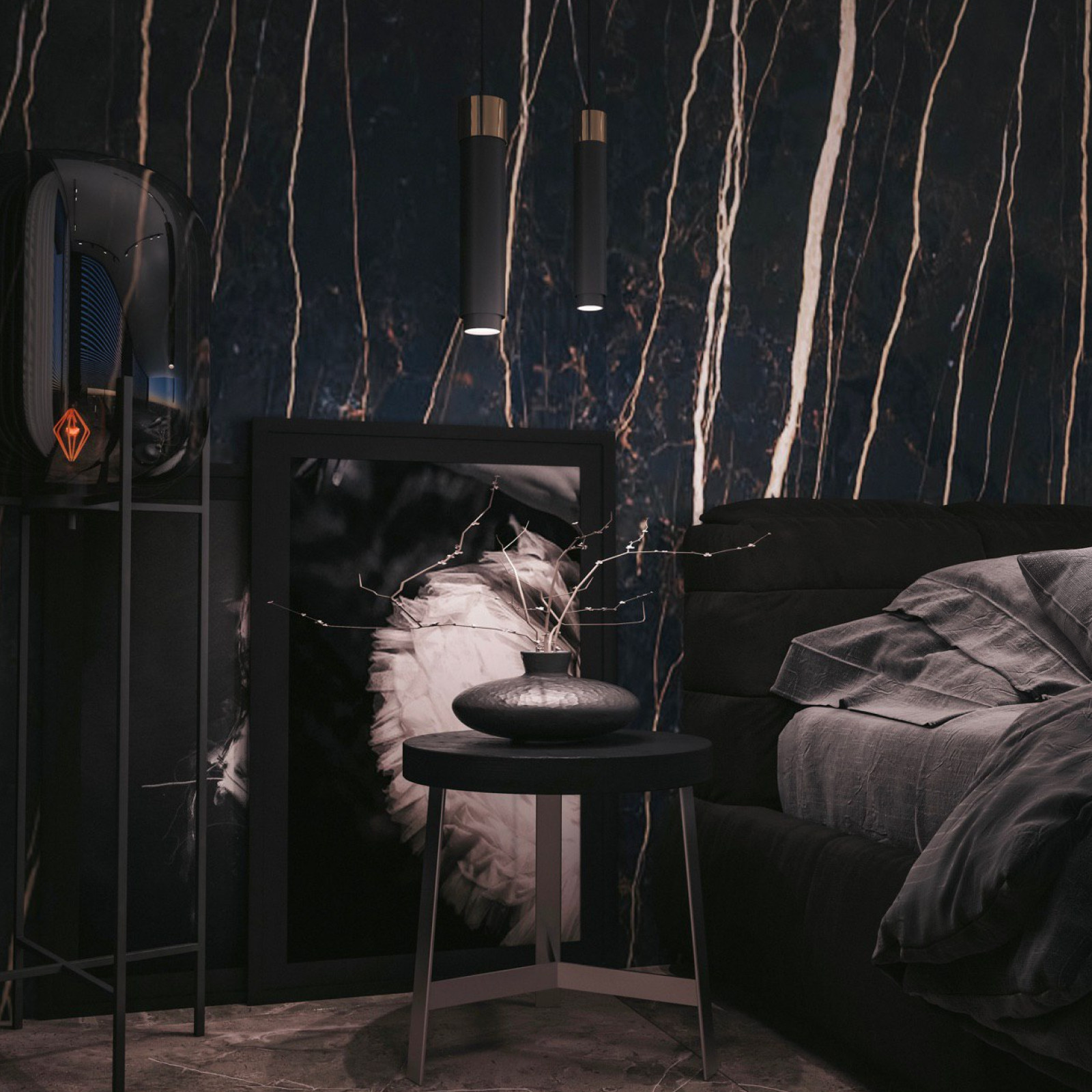 Обложка проекта: Bedroom in dark colors