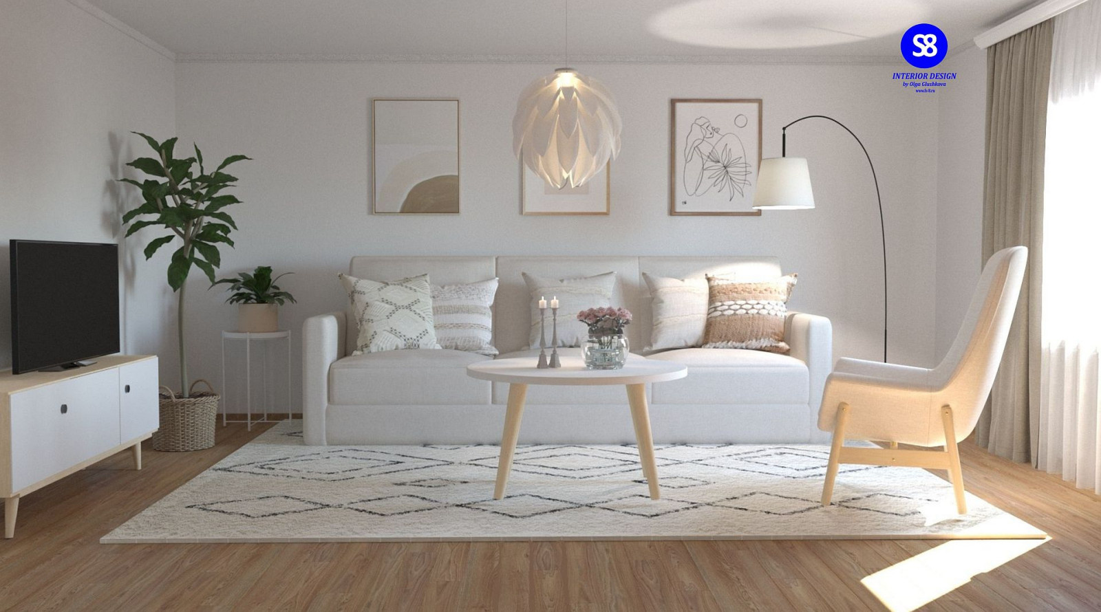 Обложка проекта: Гостиная для клиента из США