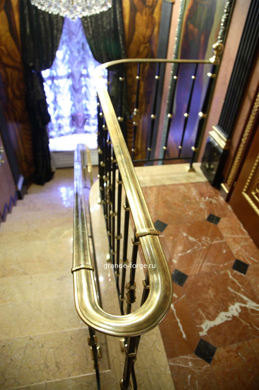 Обложка проекта: Лестница, стальное кованое ограждение, фабрика Grande forge, коллекция Классик