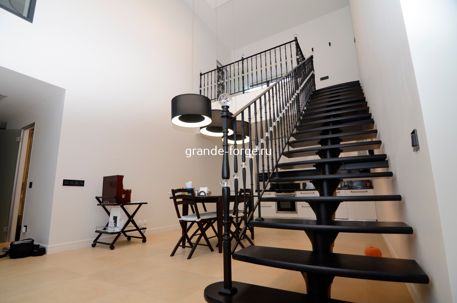 Лестница, стальное ограждение, Grande forge(Франция), коллекция Black Diamond