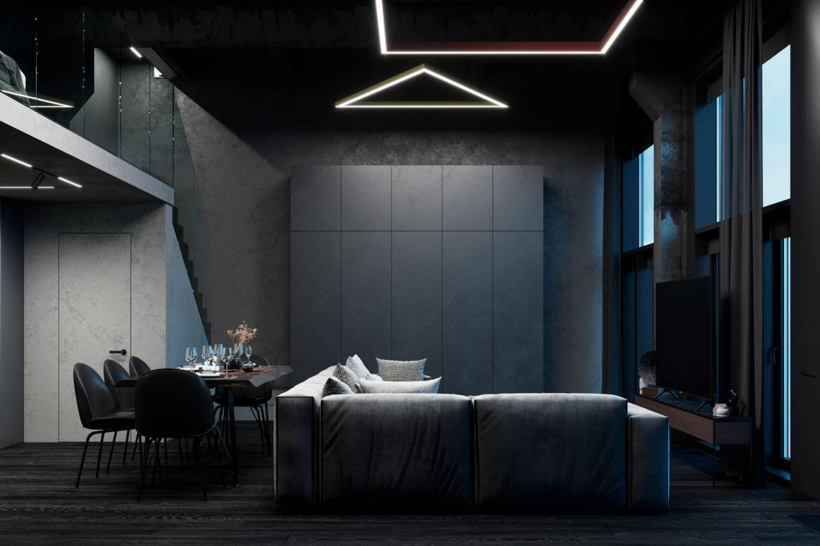 Дизайн и ремонт квартиры в ЖК «Джаз» — Изысканность в бетоне Лофт