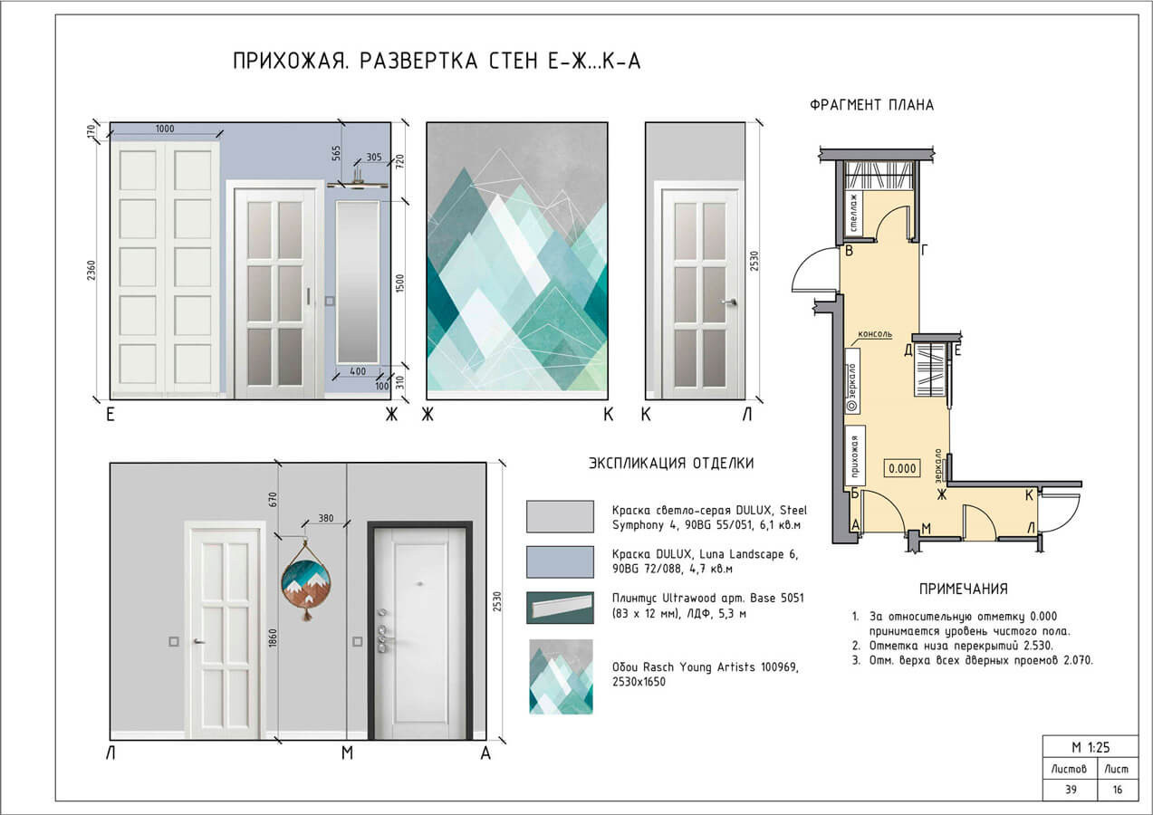 Дизайн-проект 2021 интерьера трехкомнатной квартиры «Страна оленья»