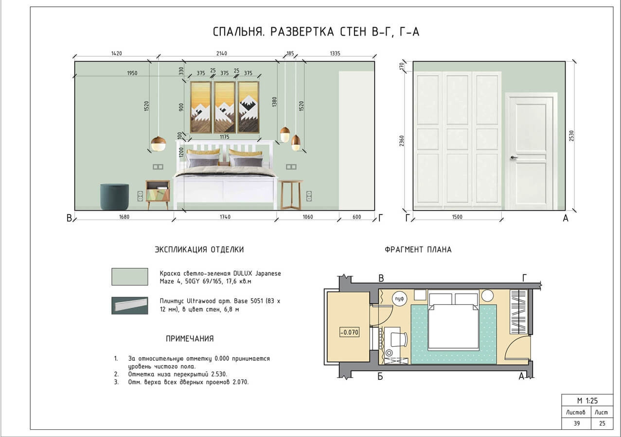 Дизайн-проект 2021 интерьера трехкомнатной квартиры «Страна оленья»