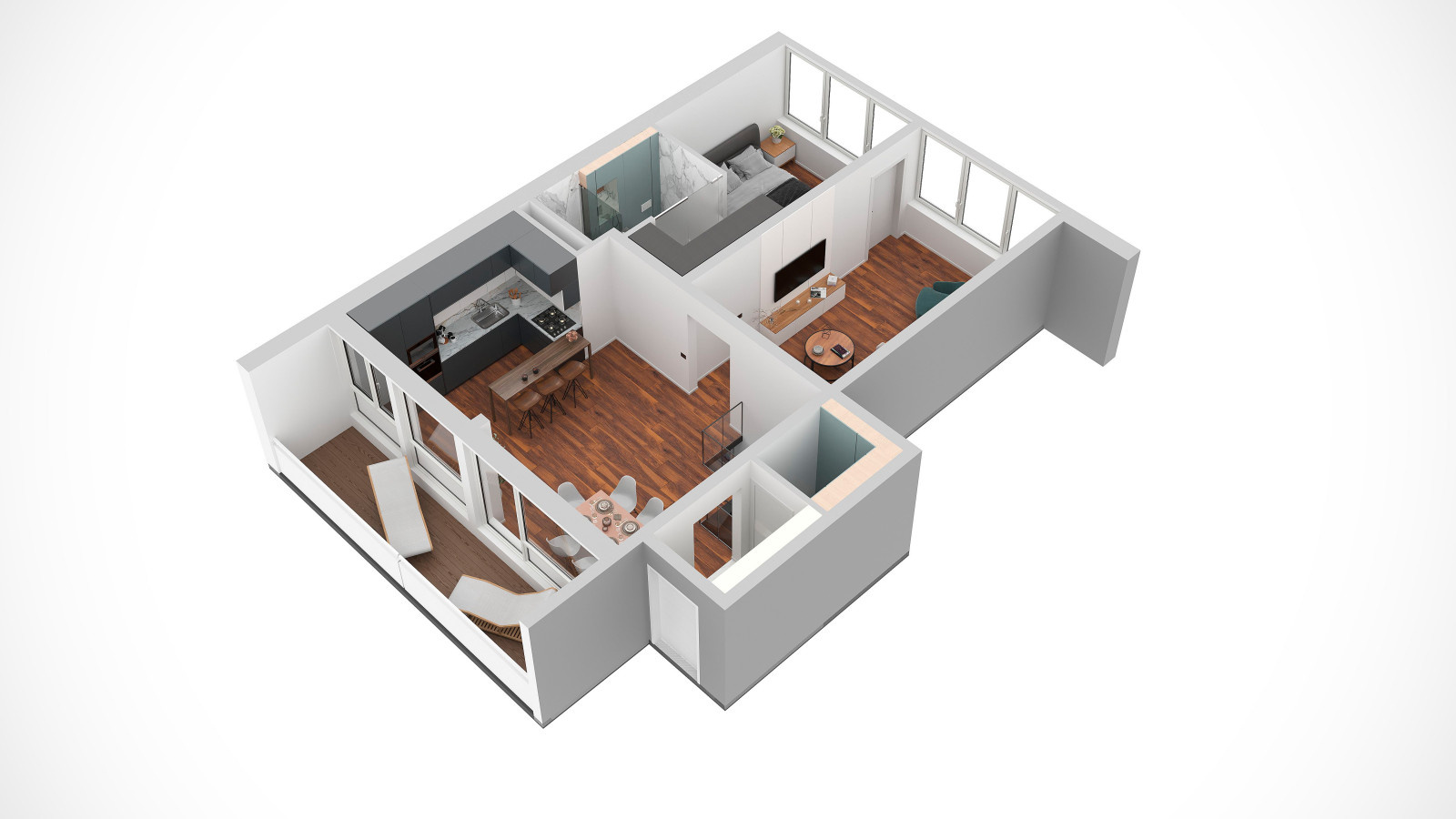 Maisonette-Wohnung mit Wendeltreppe