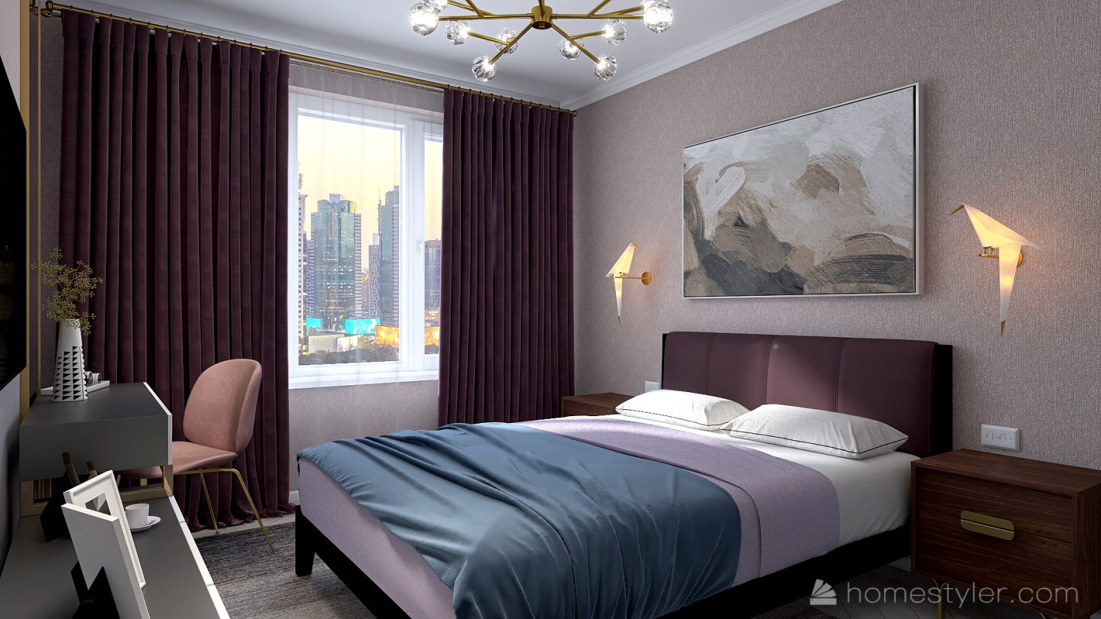 Спальня фиолетовая