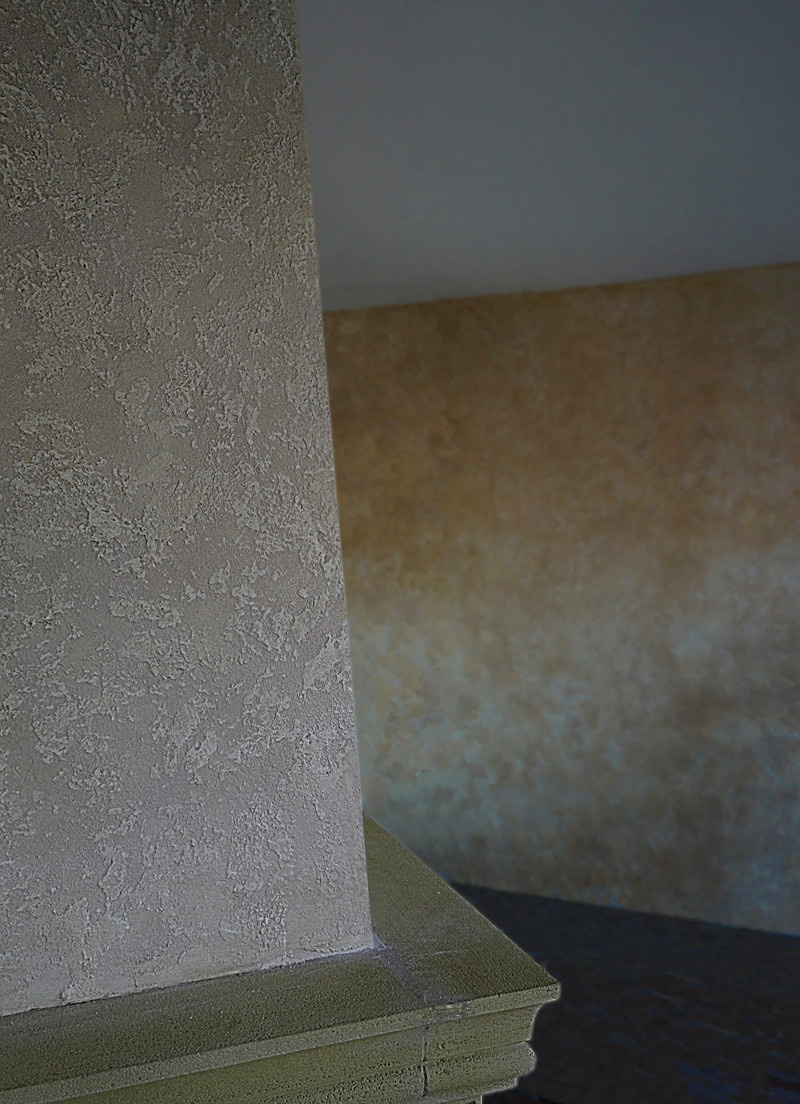 камин с декоративной штукатуркой