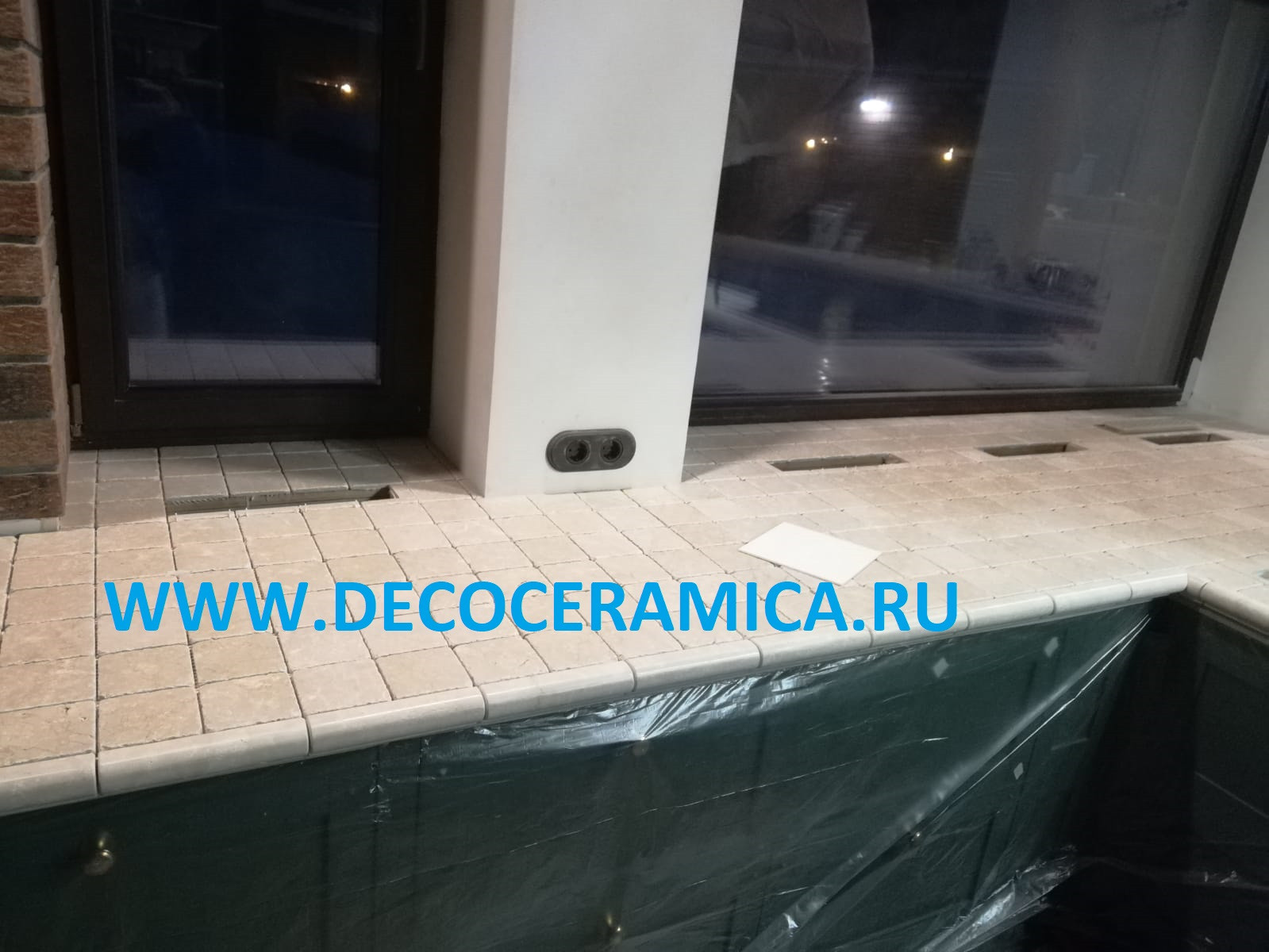 Столешница из плитки (натуральный мрамор)