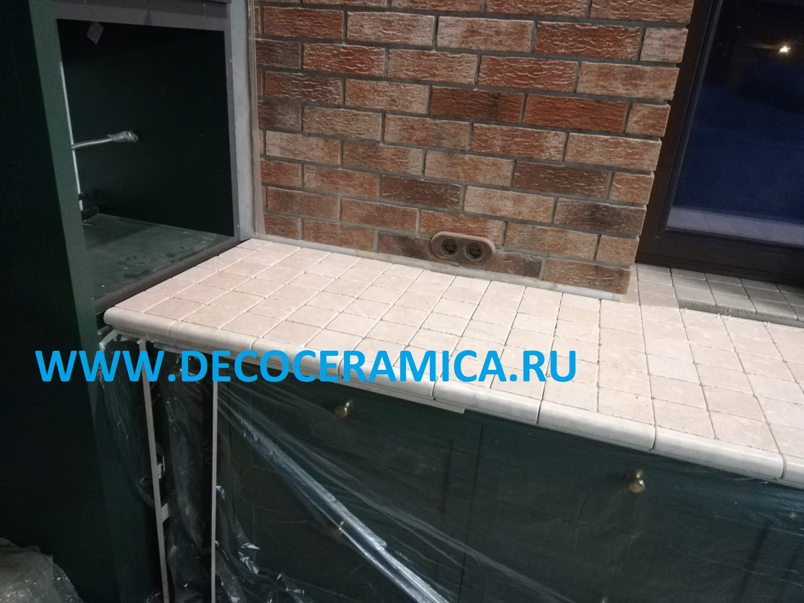 Столешница из плитки (натуральный мрамор)