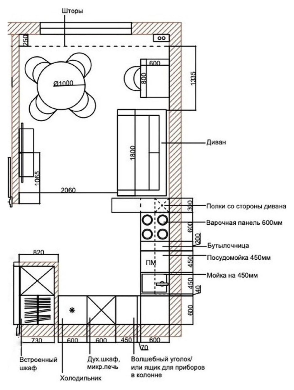 Кухня-гостиная 18м2