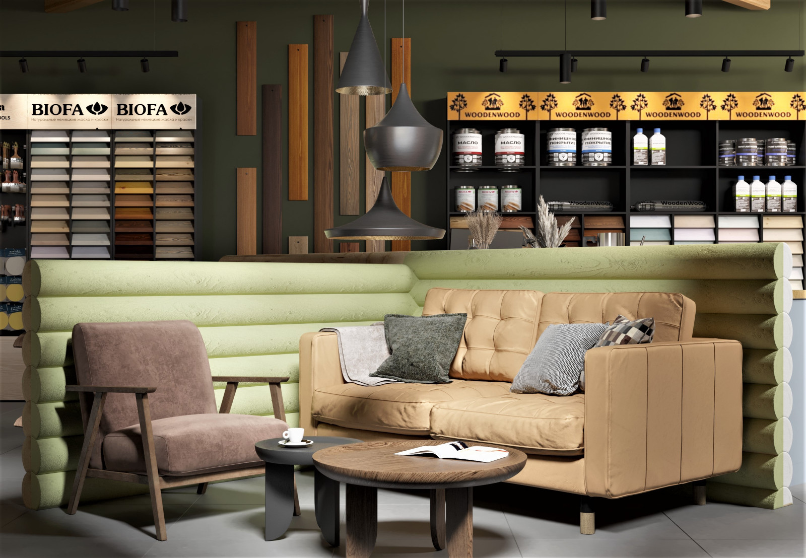 Шоурум экологичных масел и красок для дерева