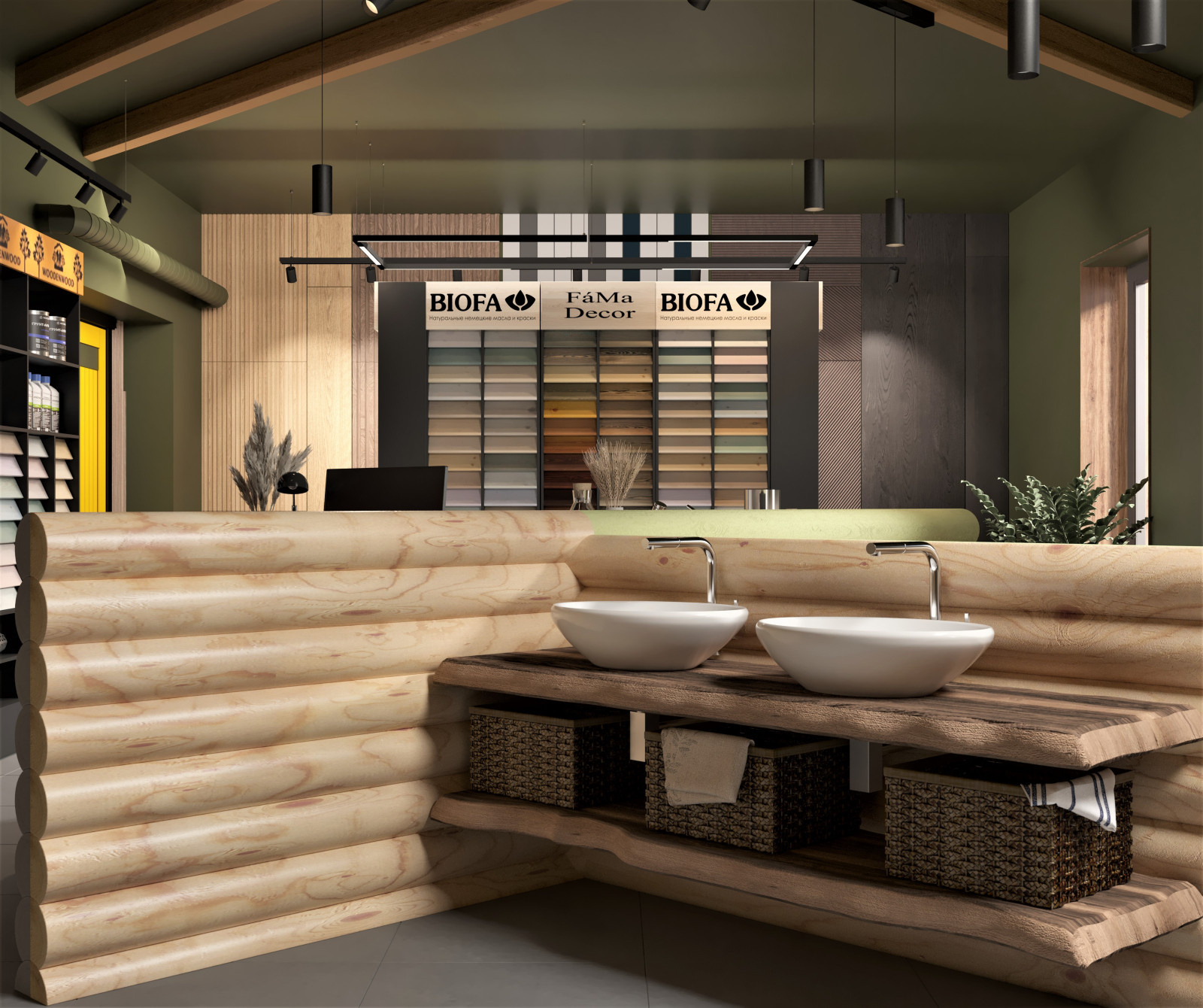 Шоурум экологичных масел и красок для дерева