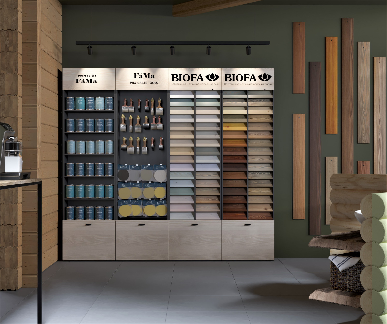 Шоурум экологичных масел и красок для дерева