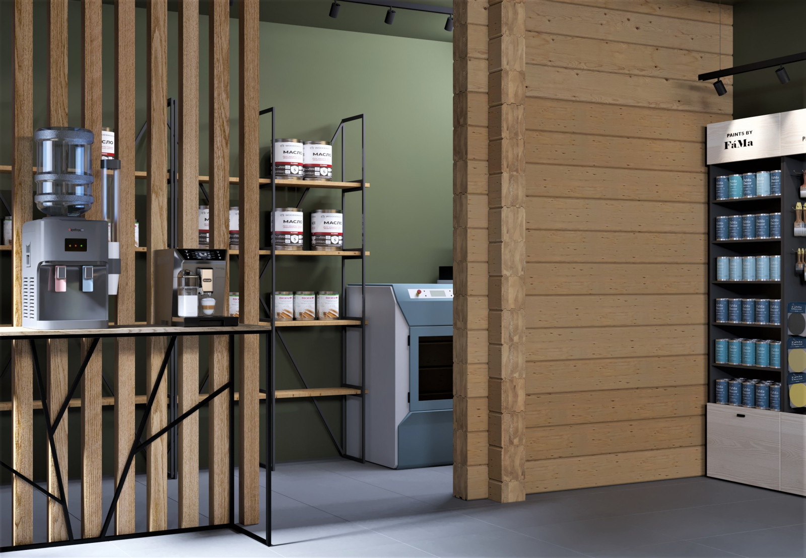 Шоурум экологичных масел и красок для дерева