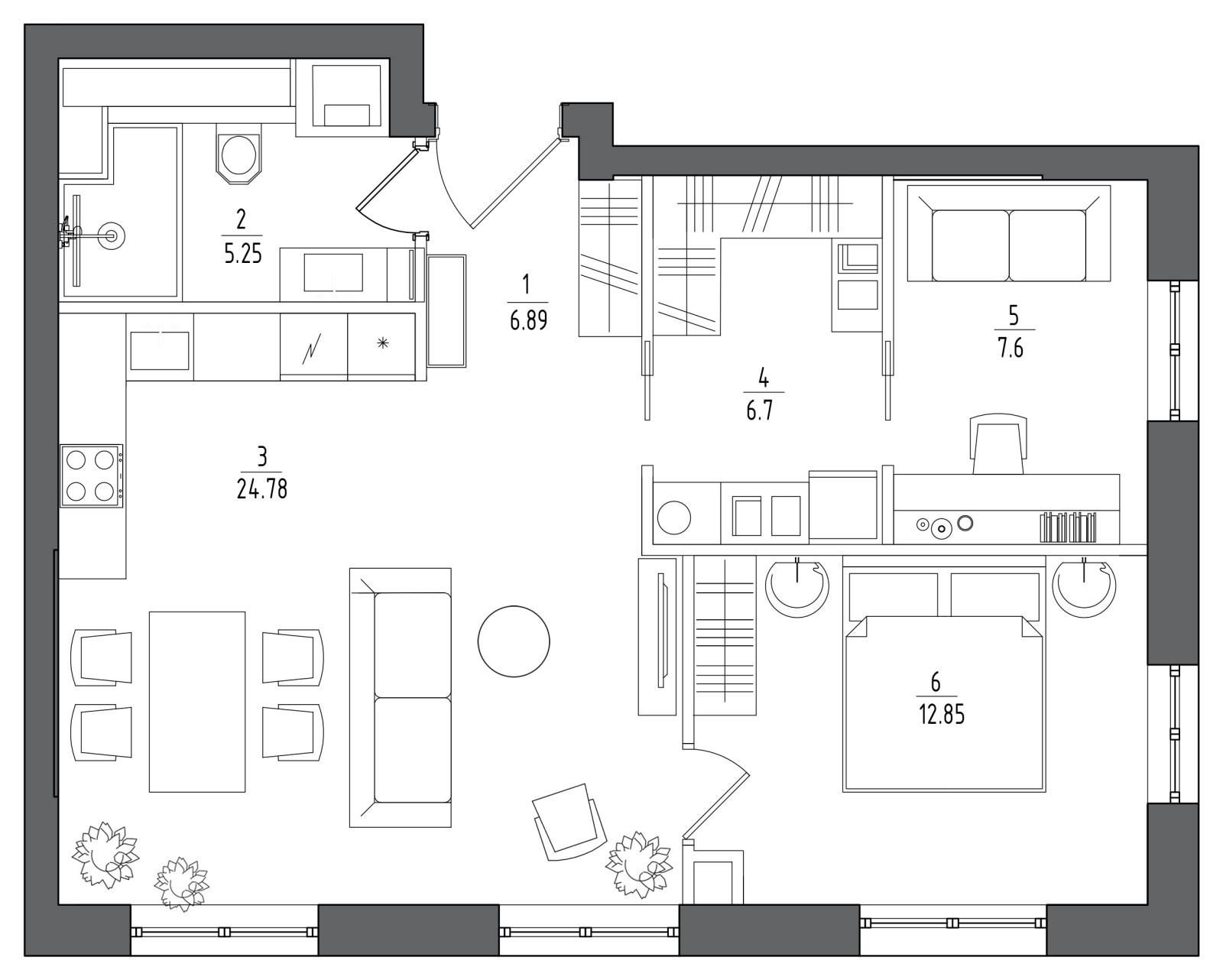 Лаконичная квартира в ЖК "Пресня Сити"