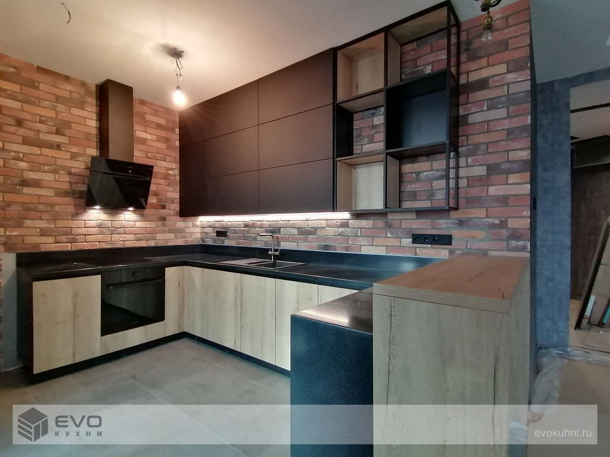 П-ОБРАЗНАЯ КУХНЯ МОДЕРН ЭГГЕР ПЛЕНКА/МДФ/ЛДСП ИТ191104