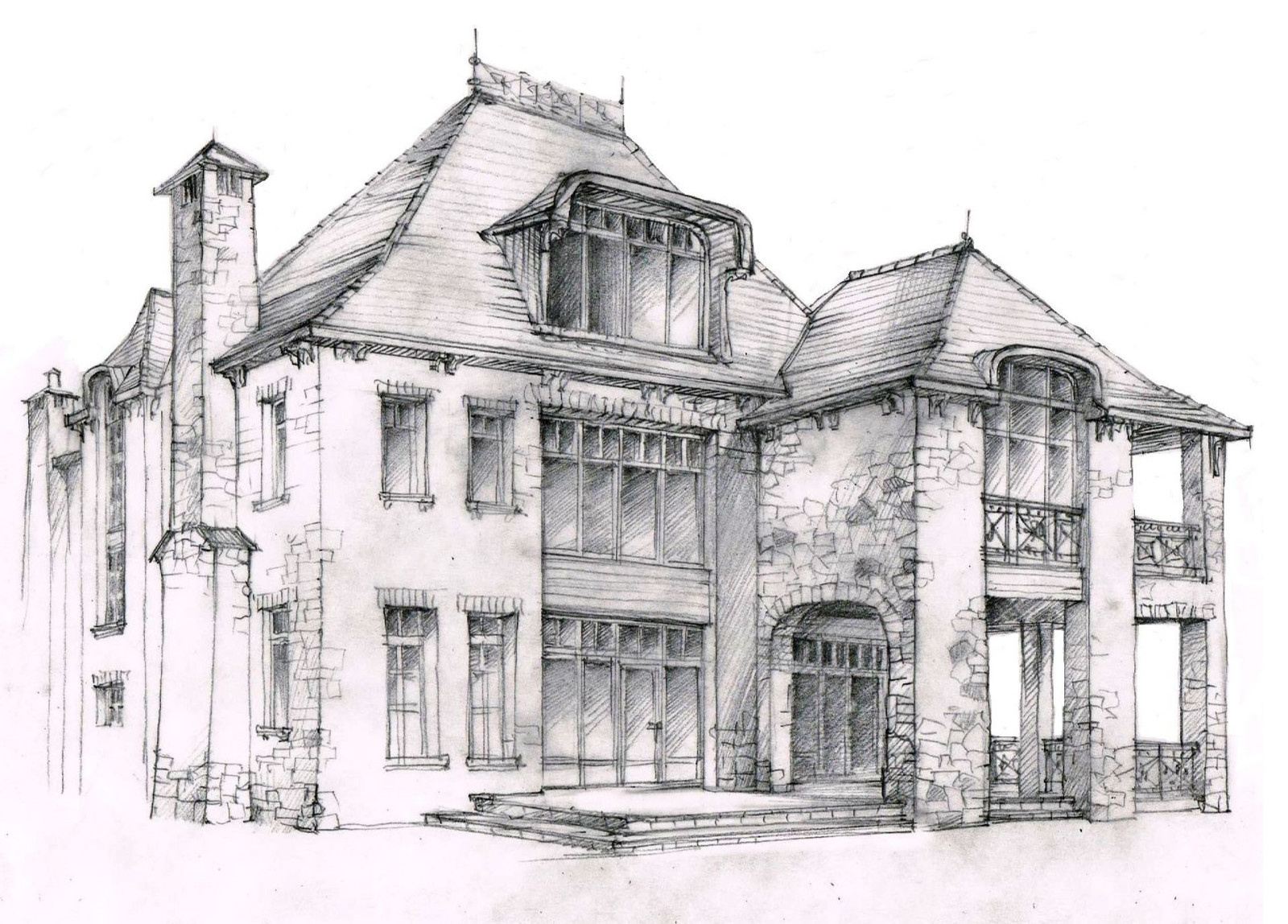 Эскиз заднего фасада.