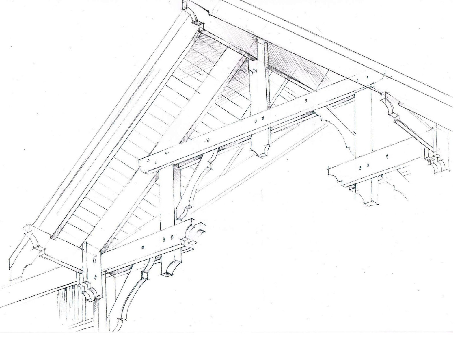 Эскиз фронтона входного портала.