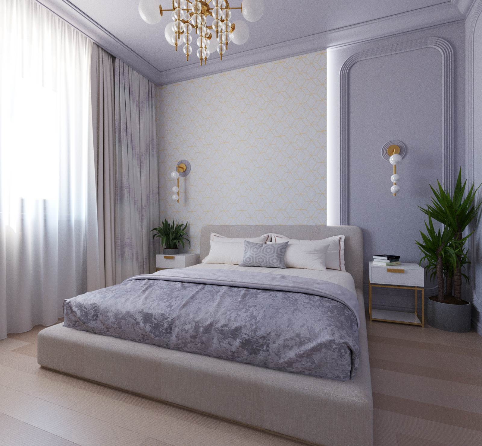 Спальня в лавандовом цвете