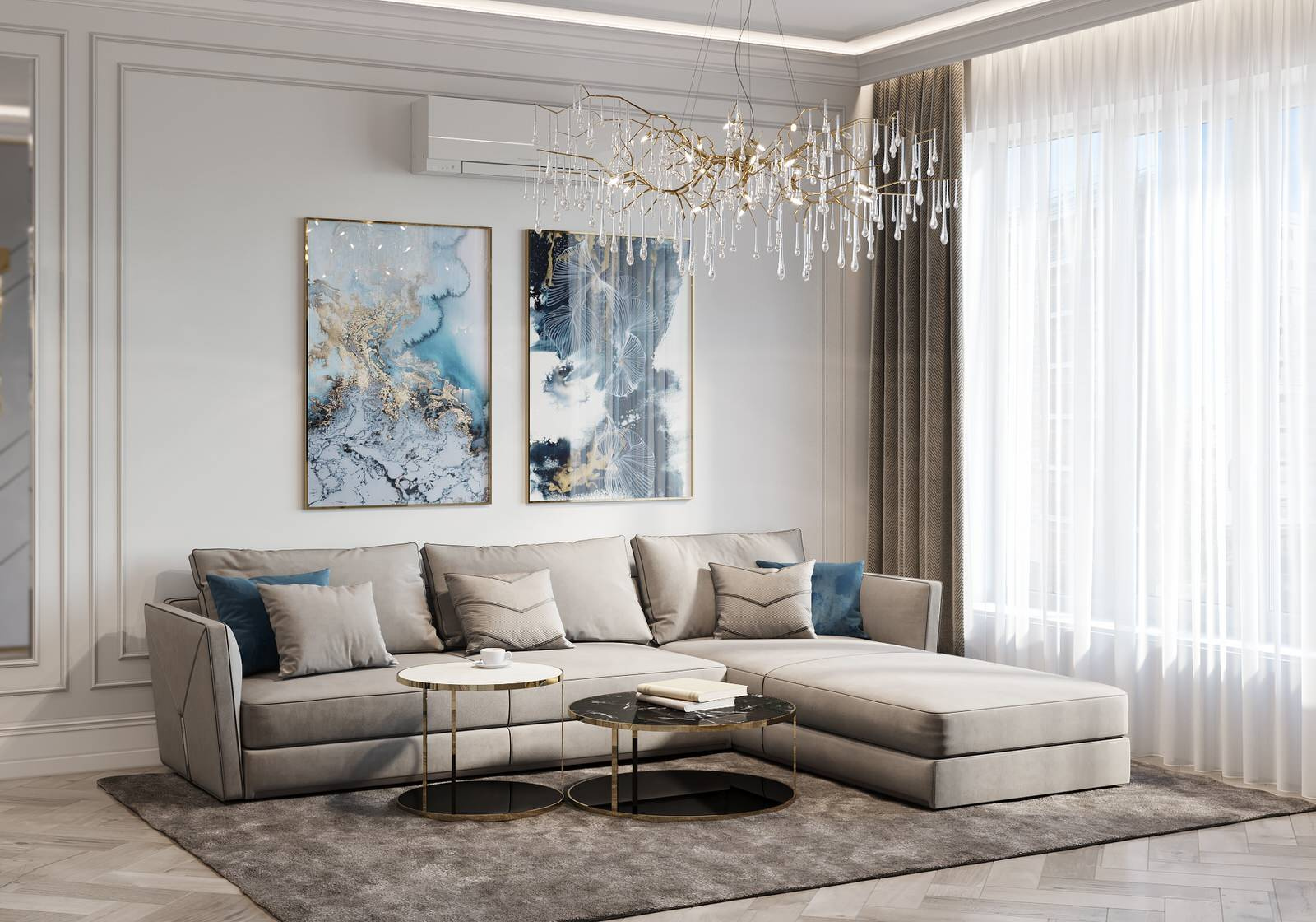 Кухня-гостиная в квартире 120 кв.м.