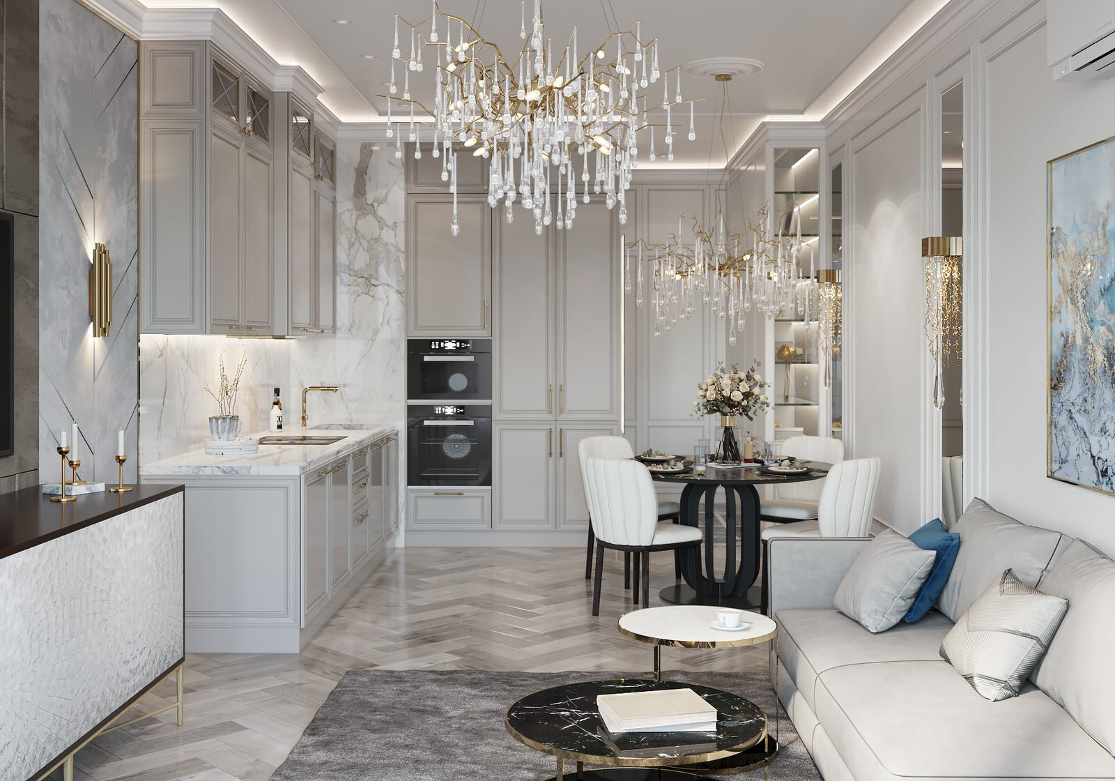 Кухня-гостиная в квартире 120 кв.м.