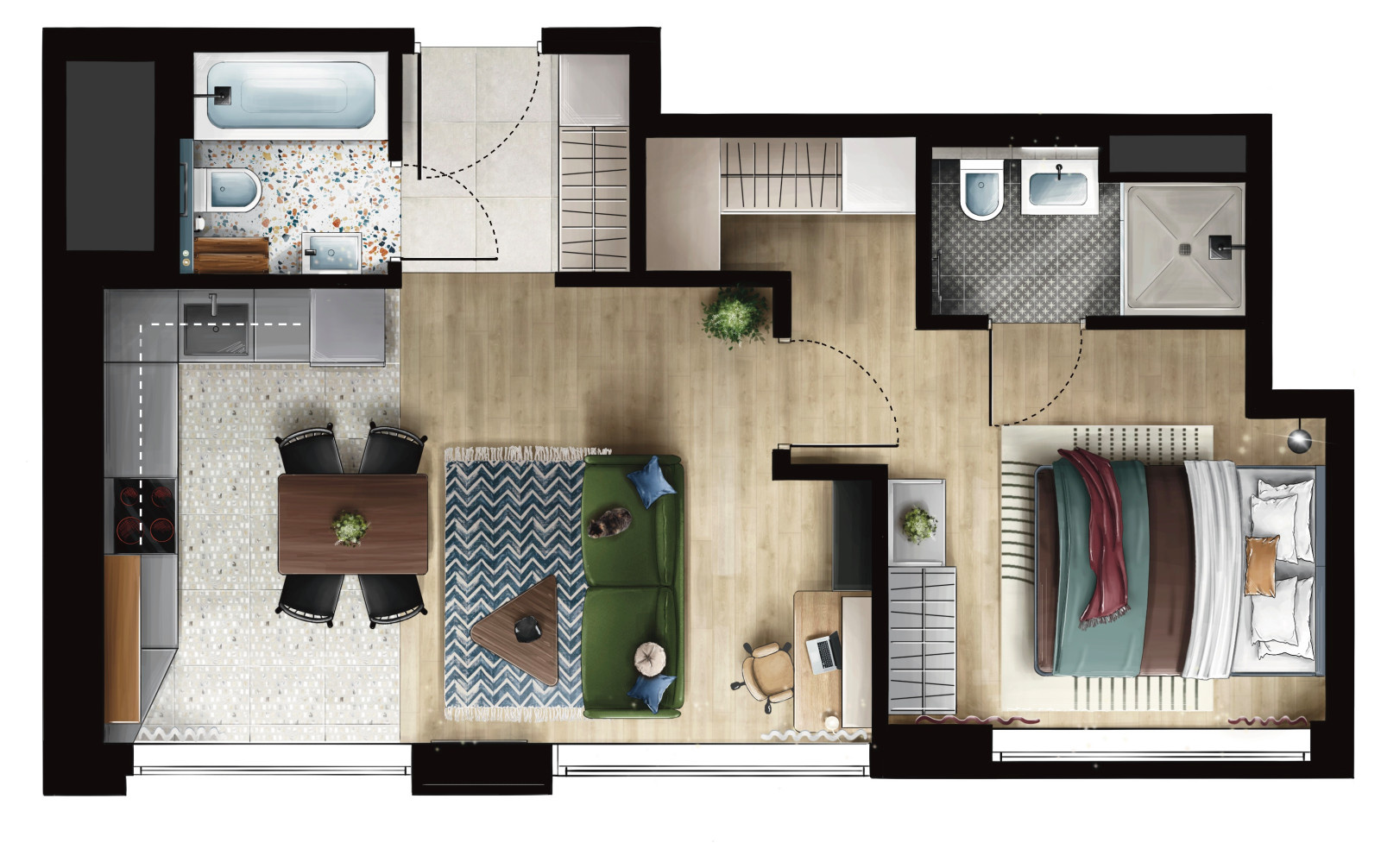 Яркая и функциональная квартира