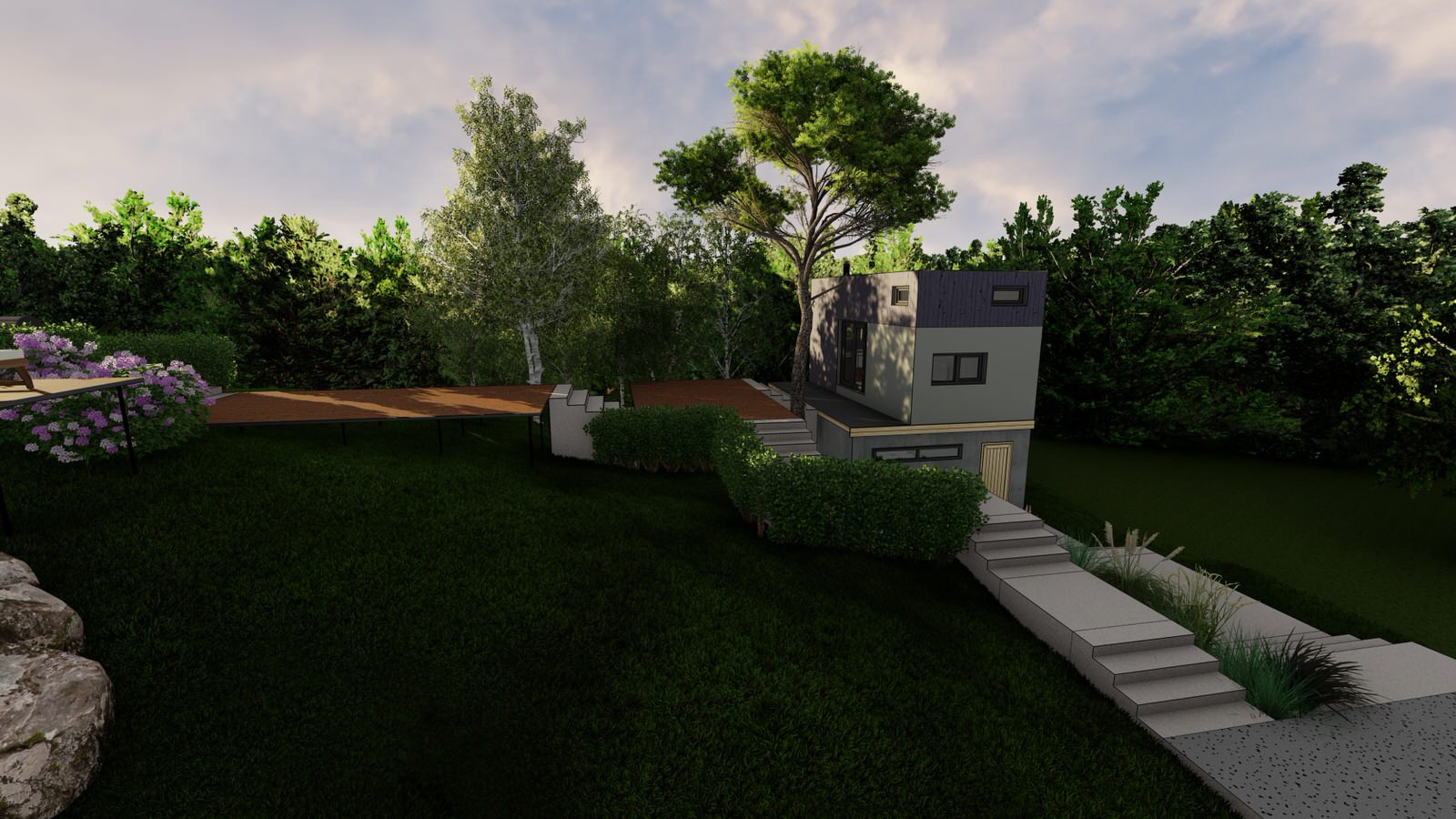 проект благоустройства участка на сложном рельефе