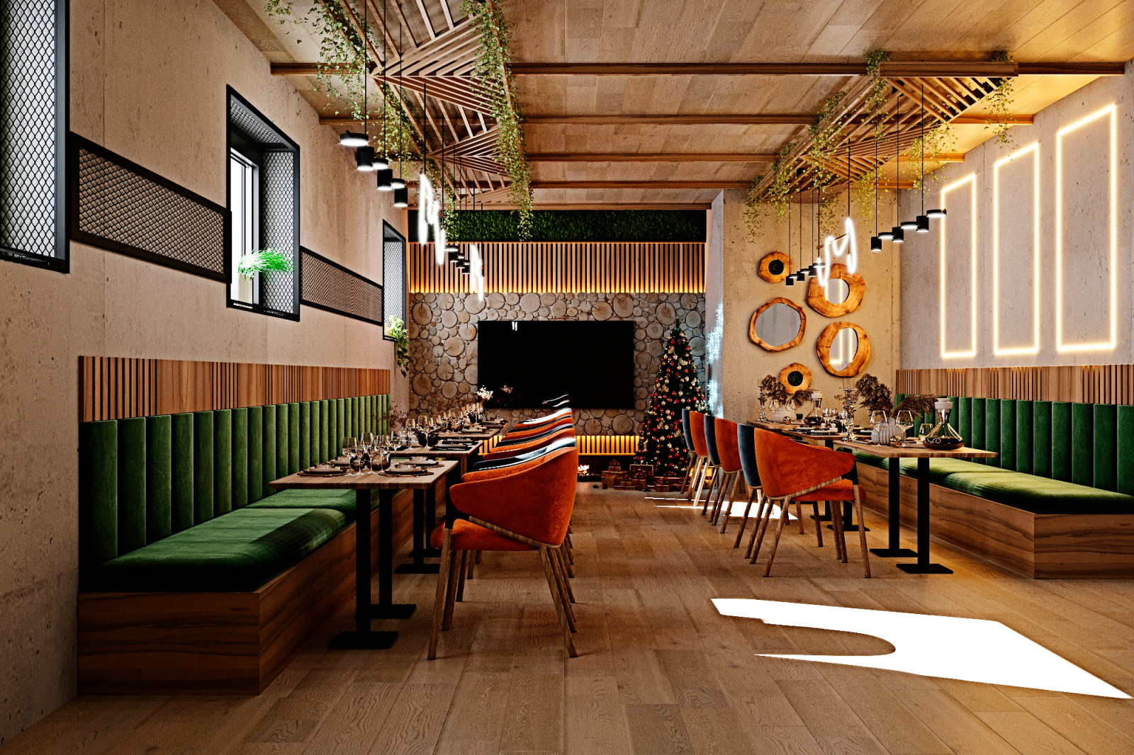 Дизайн-проект кафе-кухни при отели в к. Архыз