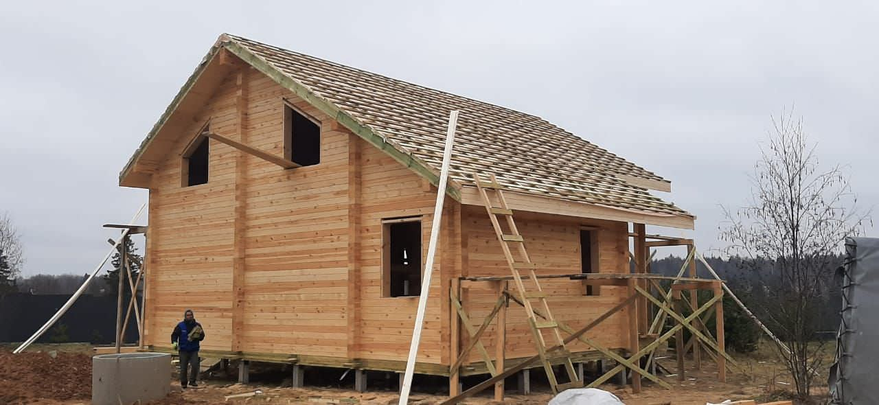 Дом из профилированного бруса по проекту "Зеленый бор"