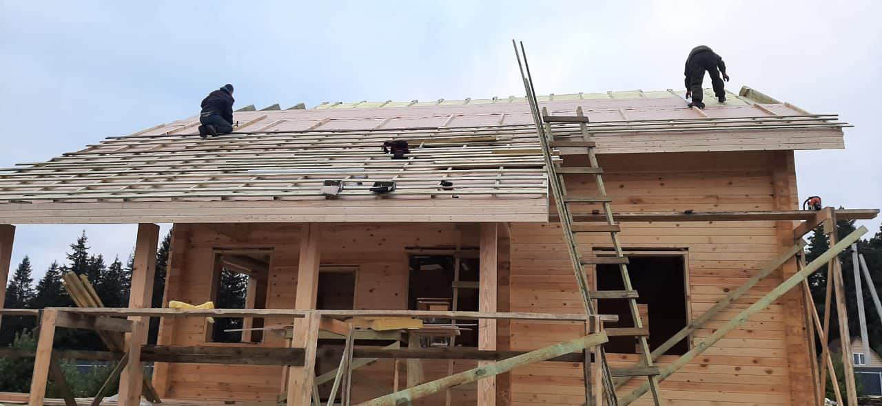 Дом из профилированного бруса по проекту "Зеленый бор"