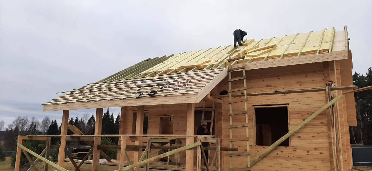 Дом из профилированного бруса по проекту "Зеленый бор"