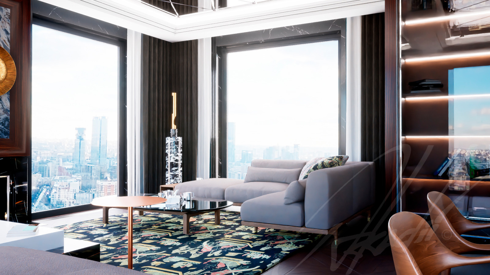 Apartment 1556 art deco design by Arkadii Olshevskyi
