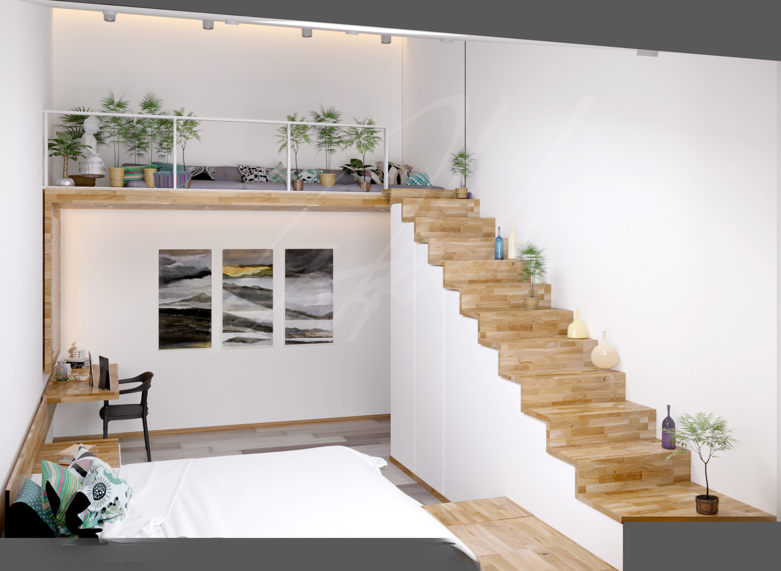 Two level apartment design by Arkadii Olshevskyi