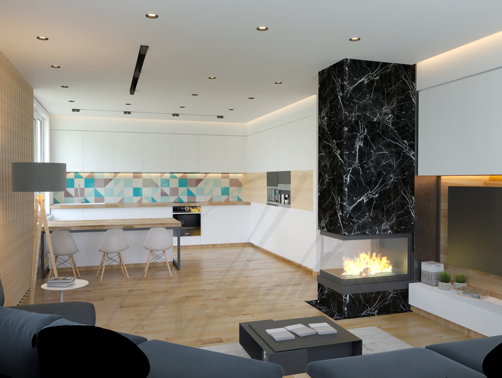 Two level apartment design by Arkadii Olshevskyi
