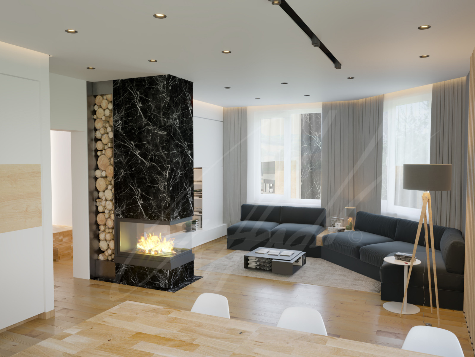 Two level apartment design by Arkadii Olshevskyi