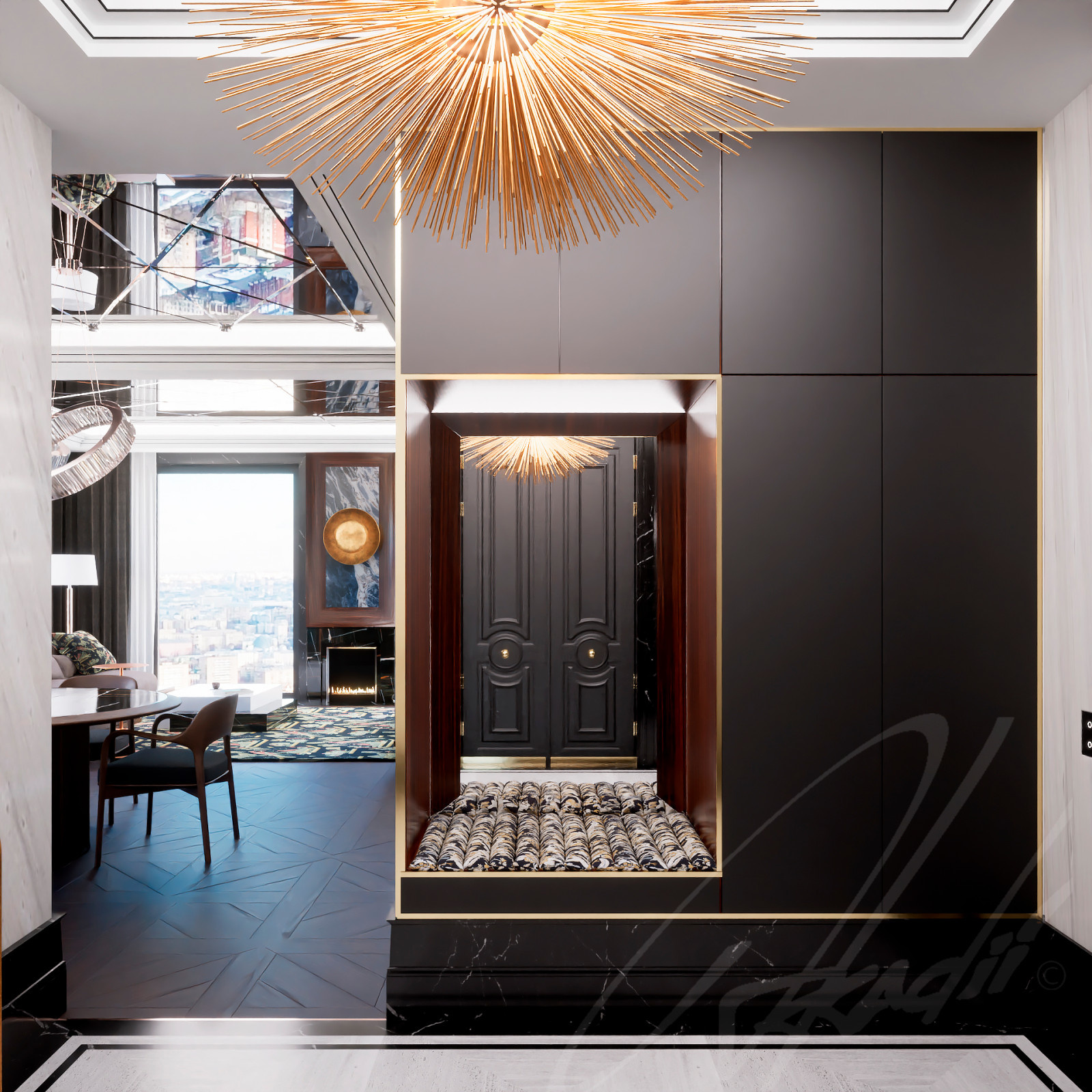 Apartment 1556 art deco design by Arkadii Olshevskyi