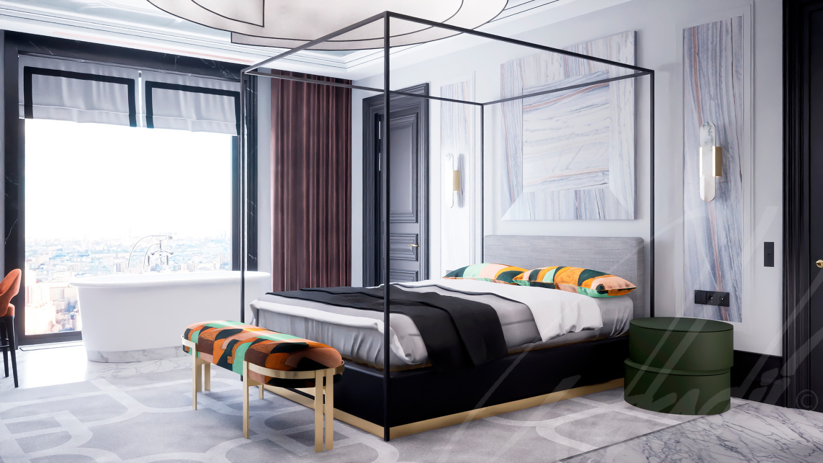Apartment 1556 art deco design by Arkadii Olshevskyi
