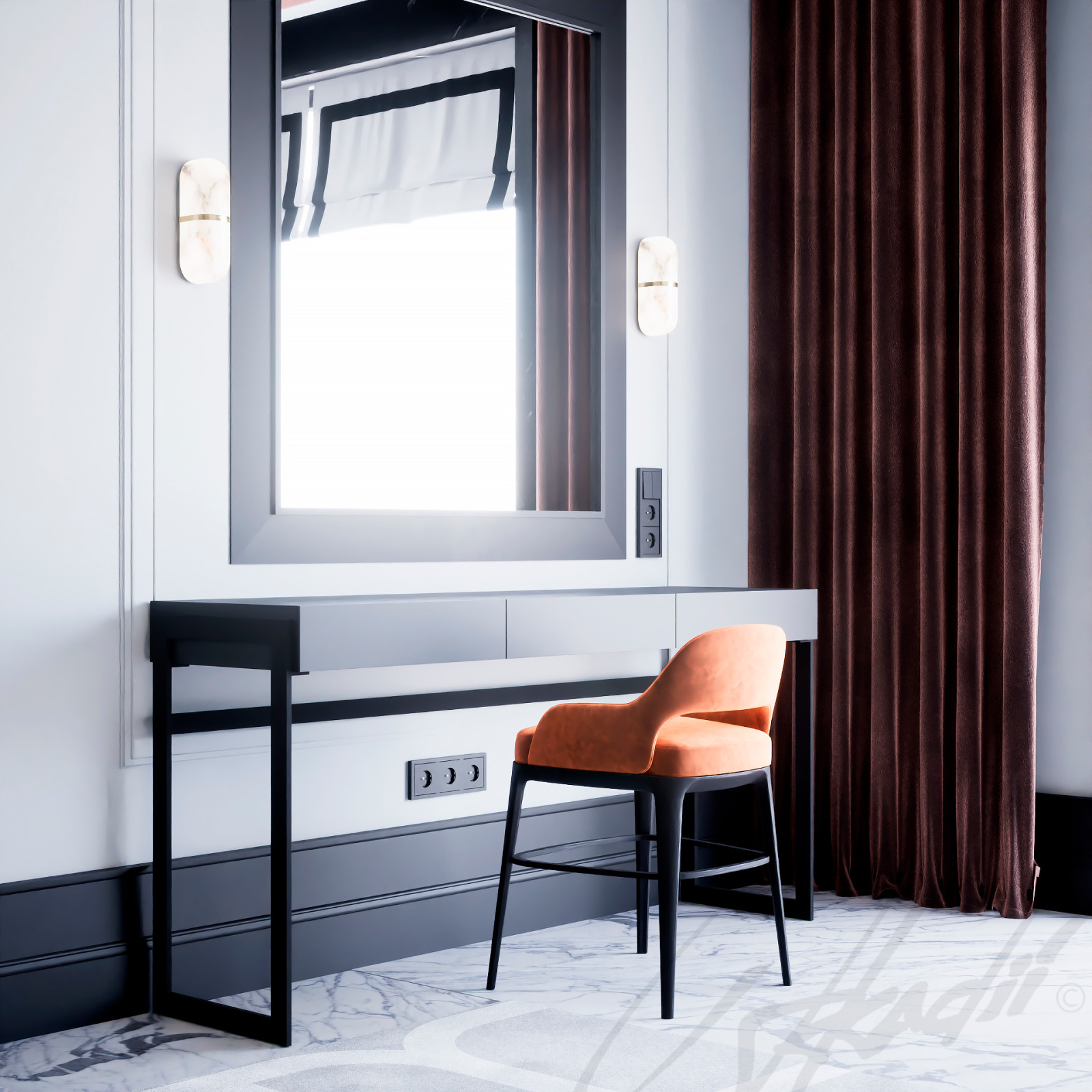 Apartment 1556 art deco design by Arkadii Olshevskyi