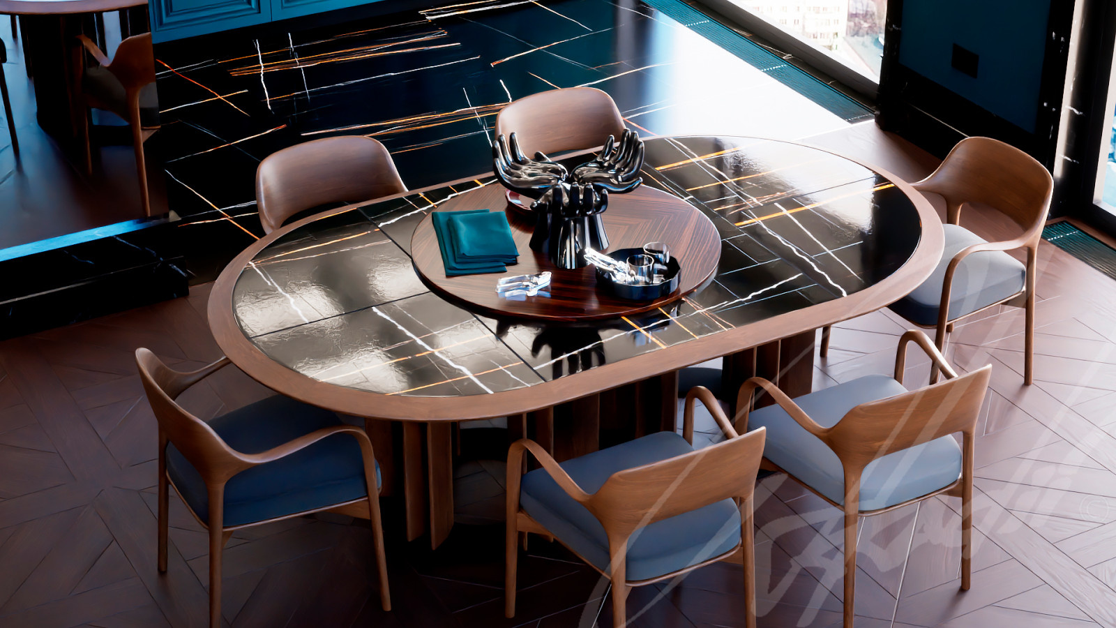 Apartment 1556 art deco design by Arkadii Olshevskyi