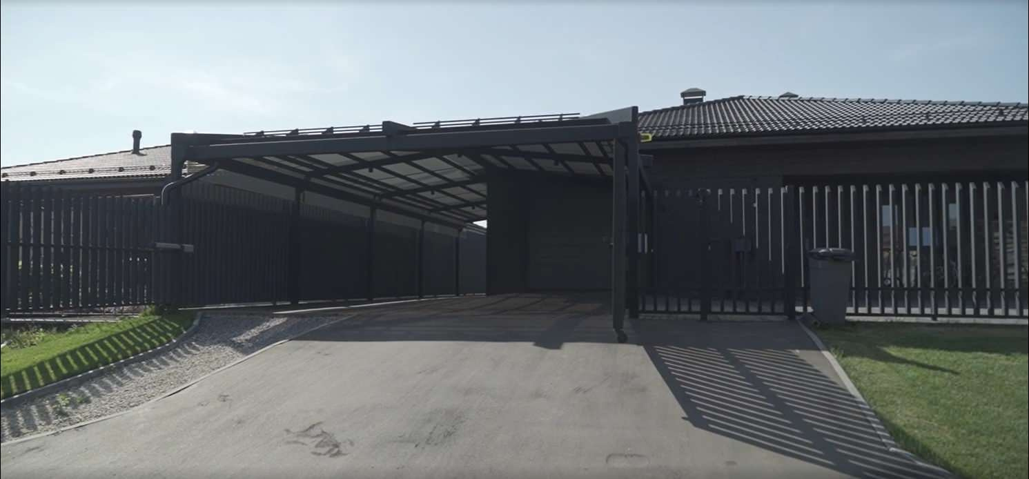 Навес хайтек "Космос", ворота и забор