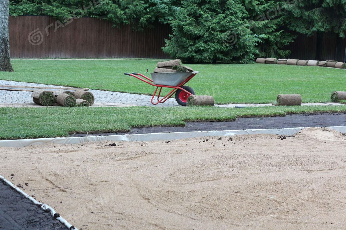 УКЛАДКА РУЛОННОГО ГАЗОНА В СЕРПУХОВЕ