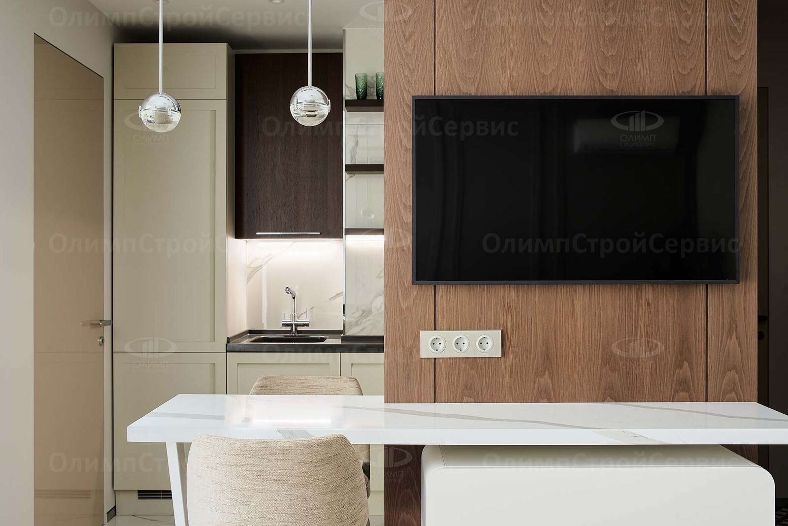 Дизайнерский ремонт евродвушки в ЖК Мосфильмовский